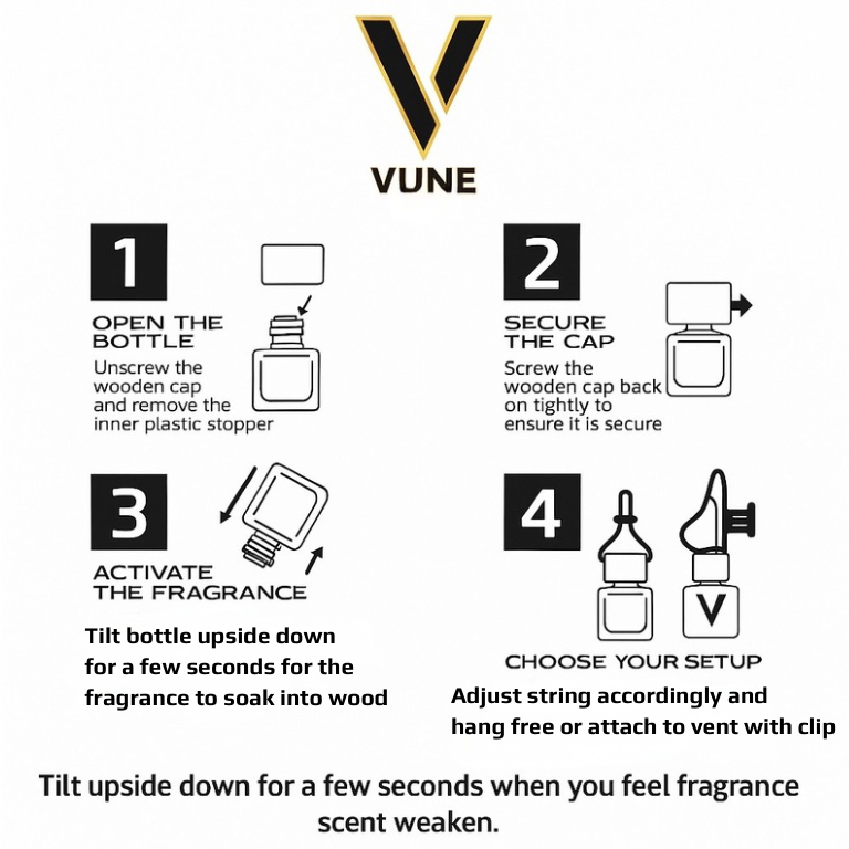Vune Luxe Black Car Air Freshener Diffuser